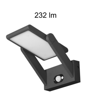 BENEITO Proa 3532 Lampada da Parete per Esterno a LED con Pannello Solare 2,5W NERO