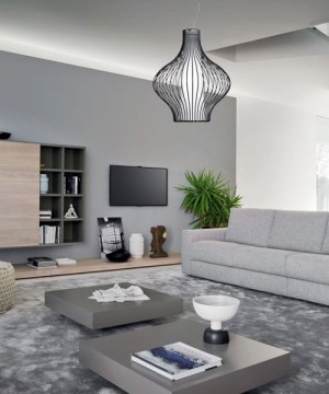 GIBAS Titti 170/22 Lampadario Moderno Nero Opaco