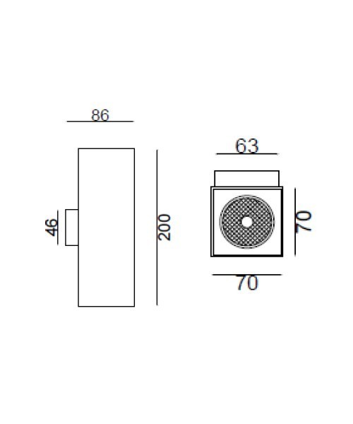 SCAMM Kuby Kb221 Lampada da Parete vari colori