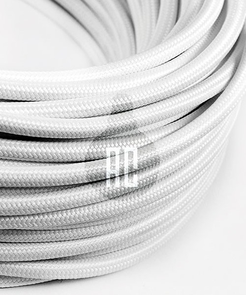 tondo Amarcords seta Cavo elettrico tessile colore BIANCO Filo rivestito in tessuto colorato vintage per lampade lampadari applique e abat jour. 5 metri a 2 conduttori 2x0,75 tondo Amarcords seta Cavo elettrico tessile colore BIANCO Filo rivestito in tessuto colorato vintage per lampade lampadari applique e abat jour. 5 metri a 2 conduttori 2x0,75