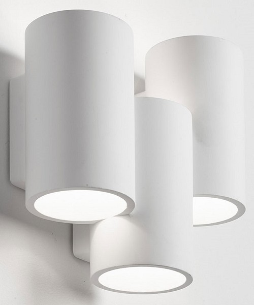 SFORZIN Arta T254 Lampada Moderna a Parete in Gesso a 3 luci
