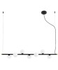 SFORZIN Pomì 1744.98 Lampadario Moderno 7 Luci in Linea Nero