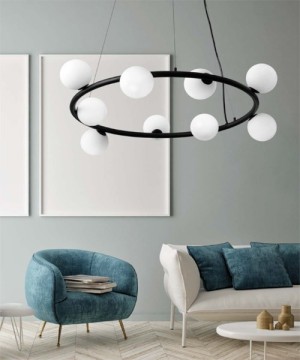 SFORZIN Pomì 1744.102 Lampadario Moderno 9 Luci Nero