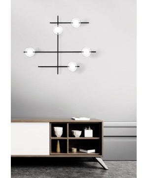 SFORZIN MIKADO Lampada da Parete o Soffitto 5 Luci Trasparente