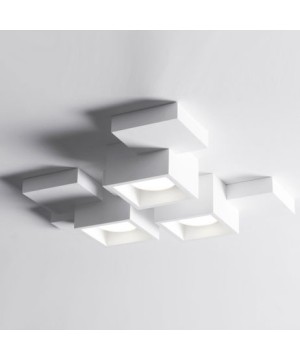 SFORZIN SIDE Lampada da Soffitto o Parete in Gesso a 3 Luci