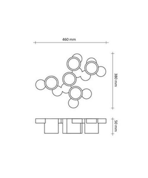SFORZIN CHIO Lampada da Soffitto o Parete in Gesso 5 luci