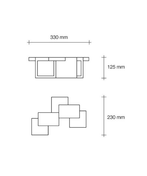 SFORZIN SIDE Lampada da Soffitto o Parete in Gesso a 2 Luci Biemissiva
