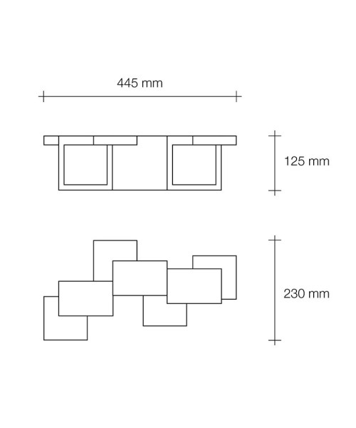 SFORZIN SIDE Lampada da Soffitto o Parete in Gesso a 3 Luci