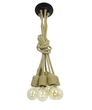 AMARCORDS Ropes CA321 Lampadario Vintage Effetto Fune Navale 6 Luci