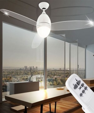 GLOBO Premier 0300 Bianco Ventilatore a Soffitto con Luce a LED