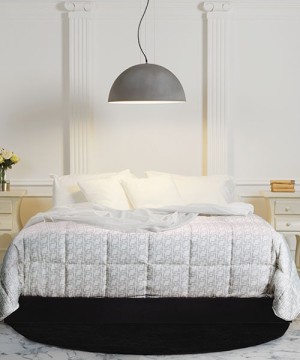 GIBAS Rugiada 122/26 C50 Lampadario Moderno Cupola Diffusore Grigio Cemento