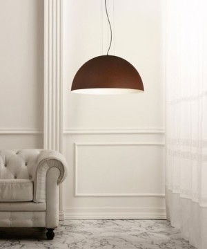 GIBAS Rugiada 122/26 C36 Lampadario Moderno Cupola Diffusore Corten